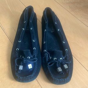 Black suede MK loafers